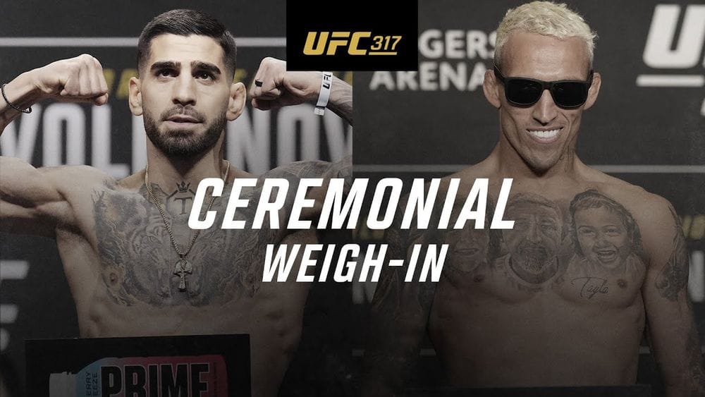 UFC 317: Topuria vs Oliveira Ceremonial Weigh-In Highlights and Drama post image